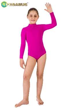 BODY DANZA COLLO ALTO LYCRA FUCSIA BAMBINA